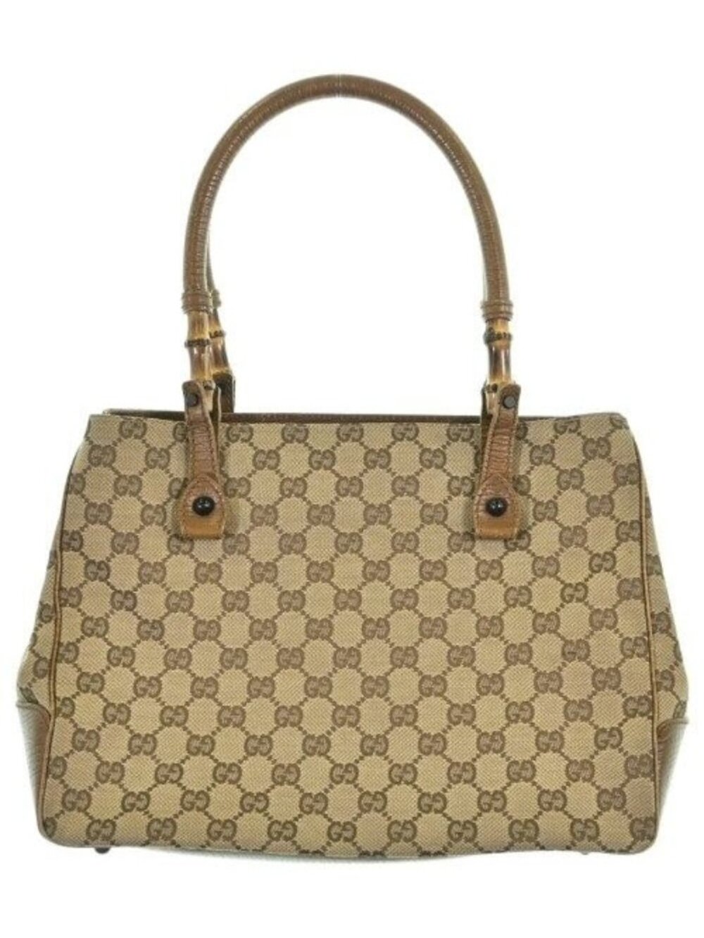 Gucci GG Canvas Handbag Bamboo Beige